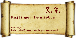 Kajlinger Henrietta névjegykártya