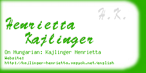 henrietta kajlinger business card